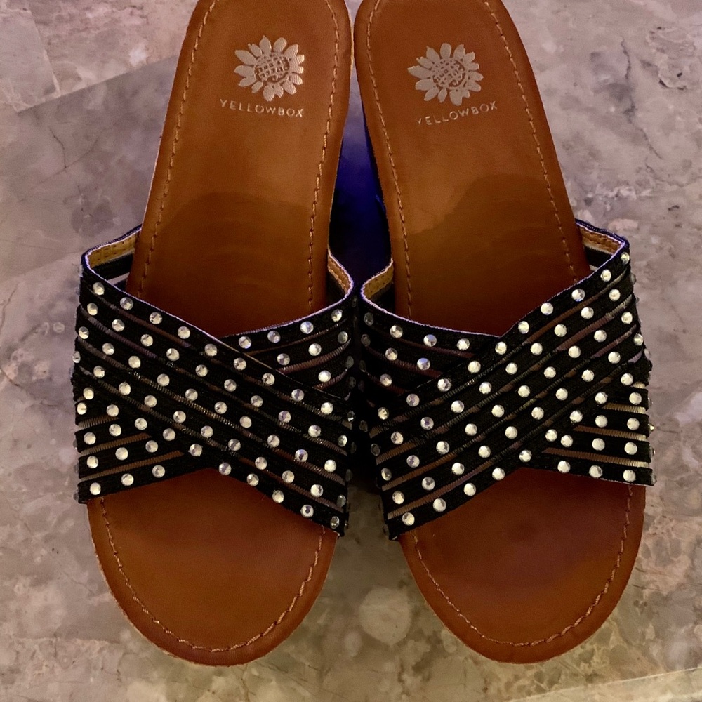 Yellow Box Wedge Sophia size 6 medium.  Never worn